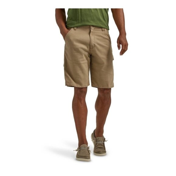 Wrangler Carpenter Shorts Mens 42 Petrified Oak‎ Khaki 10" Inseam Pockets NWT - Picture 1 of 8